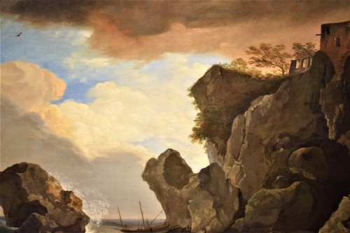 Antiquités - Naufrage sur le récif - Claude Joseph Vernet (1714 -1789) signé et daté 1786